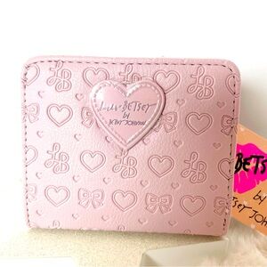 Betsey Johnson Pink Embossed Heart Wallet
